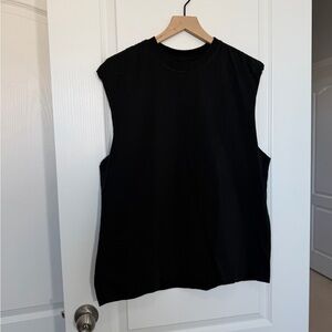 NOVA MEN Classic Crewneck Black Muscle T-Shirt Small